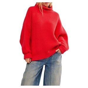 Free People Swim Too Deep Turtleneck Sweater Large NWOT